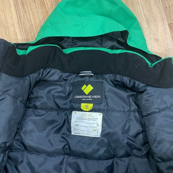 Obermeyer Kids Green and Yellow Puffer Jacket & Pants - Picture 7 of 8